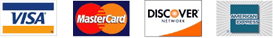 We Accept: Visa, MasterCard, Discover, and American Express